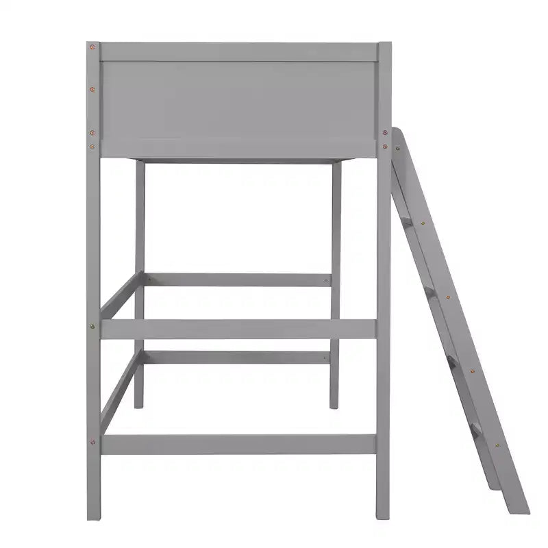 Whisen 79.5''L  41.8''W Modern Design Solid Wood Twin Size Loft Bed with Ladder, Healthy and Comfortable