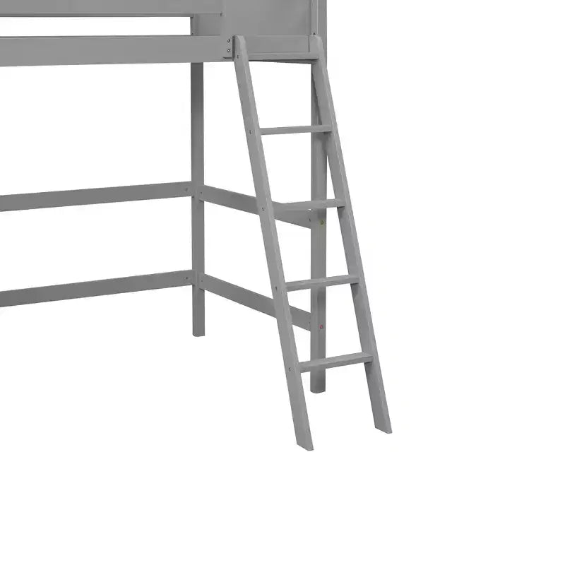 Whisen 79.5''L  41.8''W Modern Design Solid Wood Twin Size Loft Bed with Ladder, Healthy and Comfortable