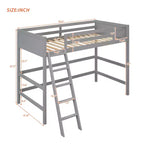 Whisen 79.5''L  41.8''W Modern Design Solid Wood Twin Size Loft Bed with Ladder, Healthy and Comfortable