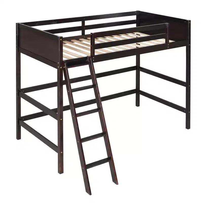 Whisen 79.5''L  41.8''W Modern Design Solid Wood Twin Size Loft Bed with Ladder, Healthy and Comfortable