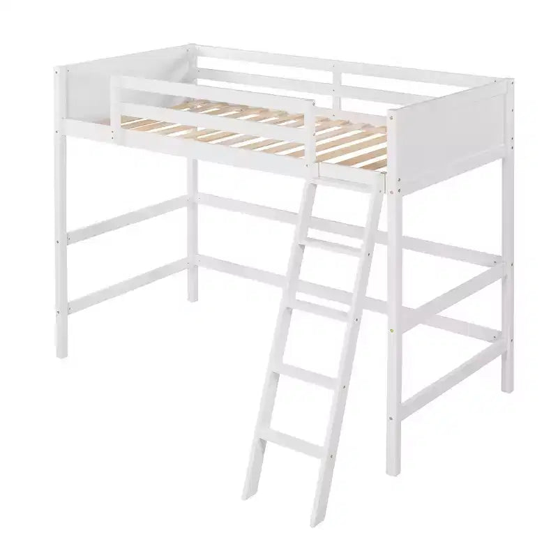 Whisen 79.5''L  41.8''W Modern Design Solid Wood Twin Size Loft Bed with Ladder, Healthy and Comfortable