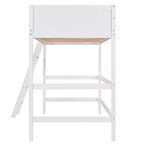 Whisen 79.5''L  41.8''W Modern Design Solid Wood Twin Size Loft Bed with Ladder, Healthy and Comfortable