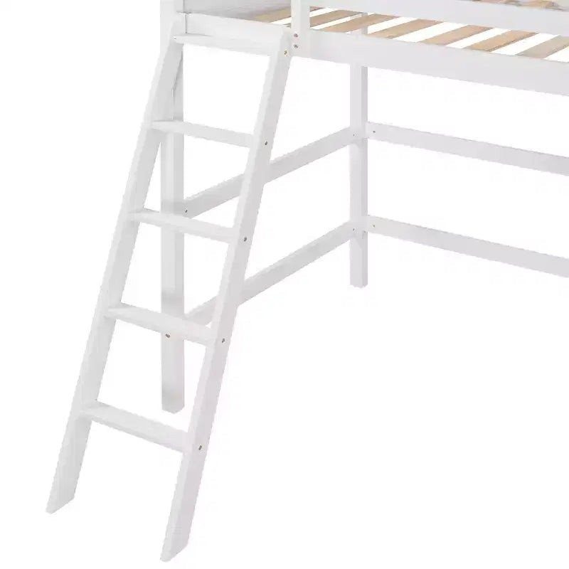 Whisen 79.5''L  41.8''W Modern Design Solid Wood Twin Size Loft Bed with Ladder, Healthy and Comfortable