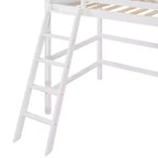 Whisen 79.5''L  41.8''W Modern Design Solid Wood Twin Size Loft Bed with Ladder, Healthy and Comfortable