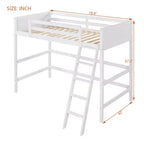 Whisen 79.5''L  41.8''W Modern Design Solid Wood Twin Size Loft Bed with Ladder, Healthy and Comfortable