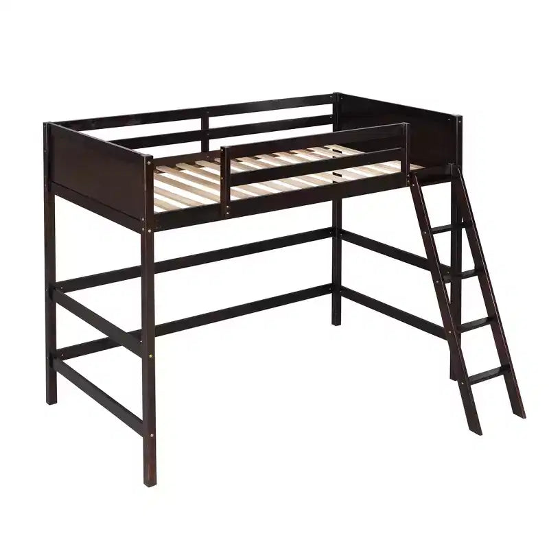 Whisen 79.5''L  41.8''W Modern Design Solid Wood Twin Size Loft Bed with Ladder, Healthy and Comfortable