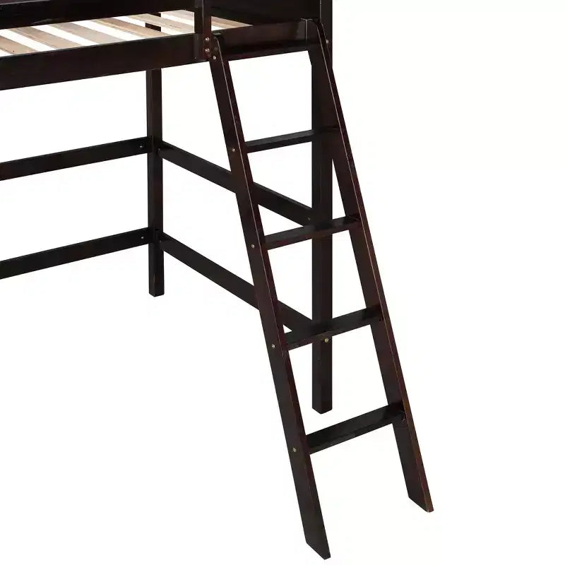 Whisen 79.5''L  41.8''W Modern Design Solid Wood Twin Size Loft Bed with Ladder, Healthy and Comfortable