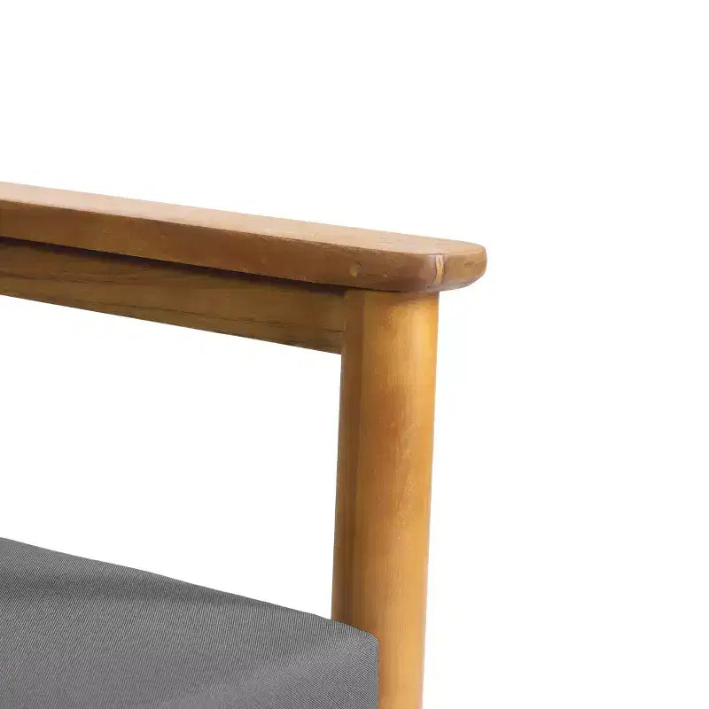 GDFStudio Plumb Outdoor Acacia Wood Club Chair with Gray Water Resistant Cushions