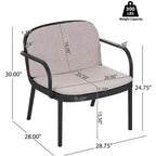 Poltrona da club da esterno Christopher Knight Home Gudrun in polipropilene con cuscino resistente all'acqua (set di 2)