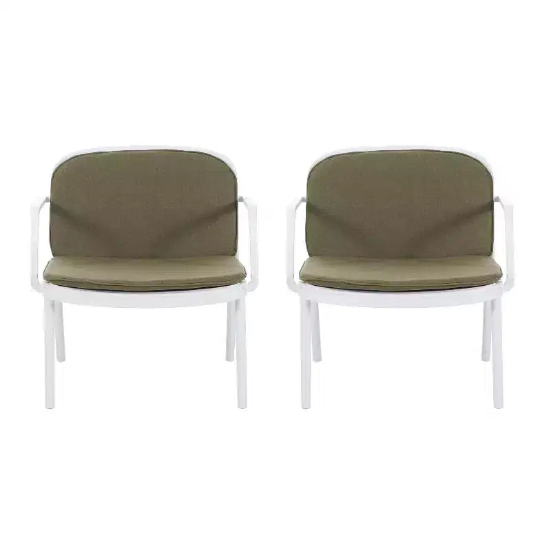 Poltrona da club da esterno Christopher Knight Home Gudrun in polipropilene con cuscino resistente all'acqua (set di 2)