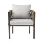Christopher Knight Home Efraim Patio Rope Weaving Metal Club Chair with Cushion (Set of 2)