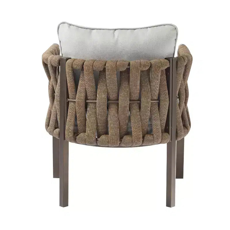 Christopher Knight Home Efraim Patio Rope Weaving Metal Club Chair with Cushion (Set of 2)