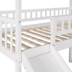 Whisen 94.20''L  93.30''W Twin Size Wood Loft Bed House Bed with Two Drawers and Slide