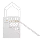 Whisen 94.20''L  93.30''W Twin Size Wood Loft Bed House Bed with Two Drawers and Slide