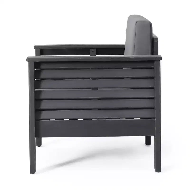 GDFStudio Rabun Outdoor Acacia Wood Club Chairs with Cushions