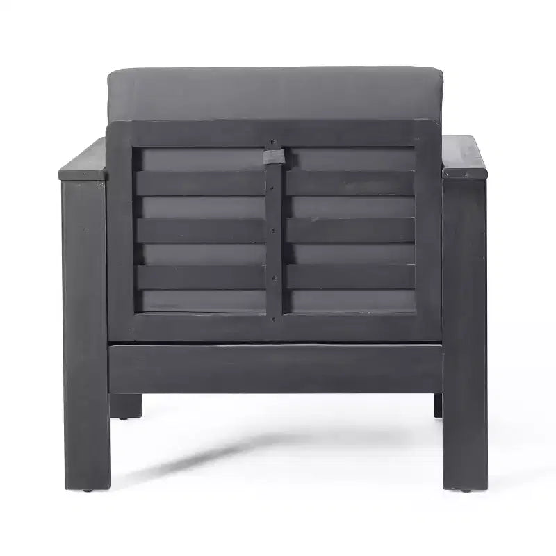 GDFStudio Rabun Outdoor Acacia Wood Club Chairs with Cushions