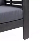 GDFStudio Rabun Outdoor Acacia Wood Club Chairs with Cushions