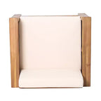 GDFStudio Rabun Outdoor Acacia Wood Club Chairs with Cushions