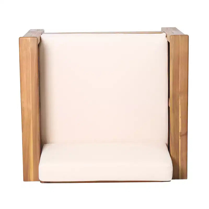 GDFStudio Rabun Outdoor Acacia Wood Club Chairs with Cushions