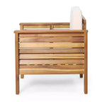 GDFStudio Rabun Outdoor Acacia Wood Club Chairs with Cushions