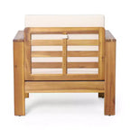 GDFStudio Rabun Outdoor Acacia Wood Club Chairs with Cushions