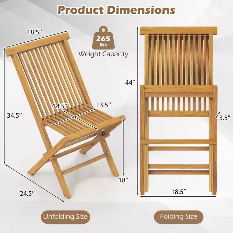Set di 2/4 sedie da patio Costway con seduta e schienale a doghe, nessun montaggio richiesto, per bordo piscina