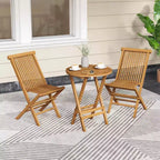 Set di 2/4 sedie da patio Costway con seduta e schienale a doghe, nessun montaggio richiesto, per bordo piscina