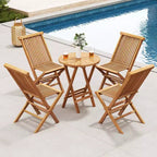 Set di 2/4 sedie da patio Costway con seduta e schienale a doghe, nessun montaggio richiesto, per bordo piscina