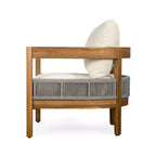 Christopher Knight Home Fawn, poltrona club moderna da esterno in legno di acacia con cuscini (set da 2), beige/teak