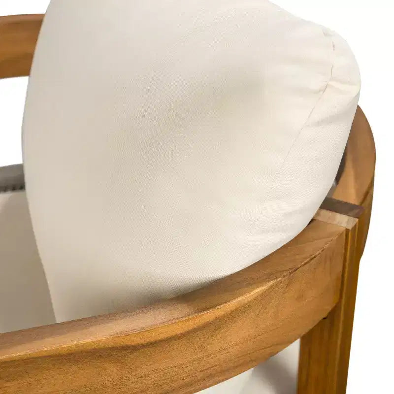Christopher Knight Home Fawn, poltrona club moderna da esterno in legno di acacia con cuscini (set da 2), beige/teak