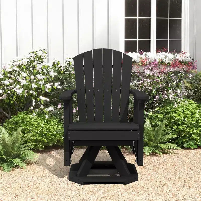 HYLEORY Adirondack Swivel Rocking Glider Chair, HDPE Resin Rocking Glider Chair