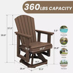 HYLEORY Adirondack Swivel Rocking Glider Chair, HDPE Resin Rocking Glider Chair