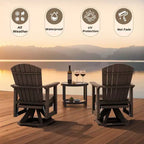 HYLEORY Adirondack Swivel Rocking Glider Chair, HDPE Resin Rocking Glider Chair