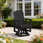 HYLEORY Adirondack Swivel Rocking Glider Chair, HDPE Resin Rocking Glider Chair