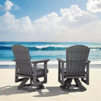 HYLEORY Adirondack Swivel Rocking Glider Chair, HDPE Resin Rocking Glider Chair
