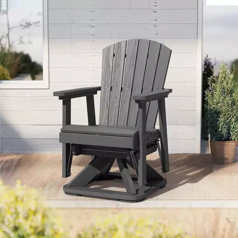 HYLEORY Adirondack Swivel Rocking Glider Chair, HDPE Resin Rocking Glider Chair