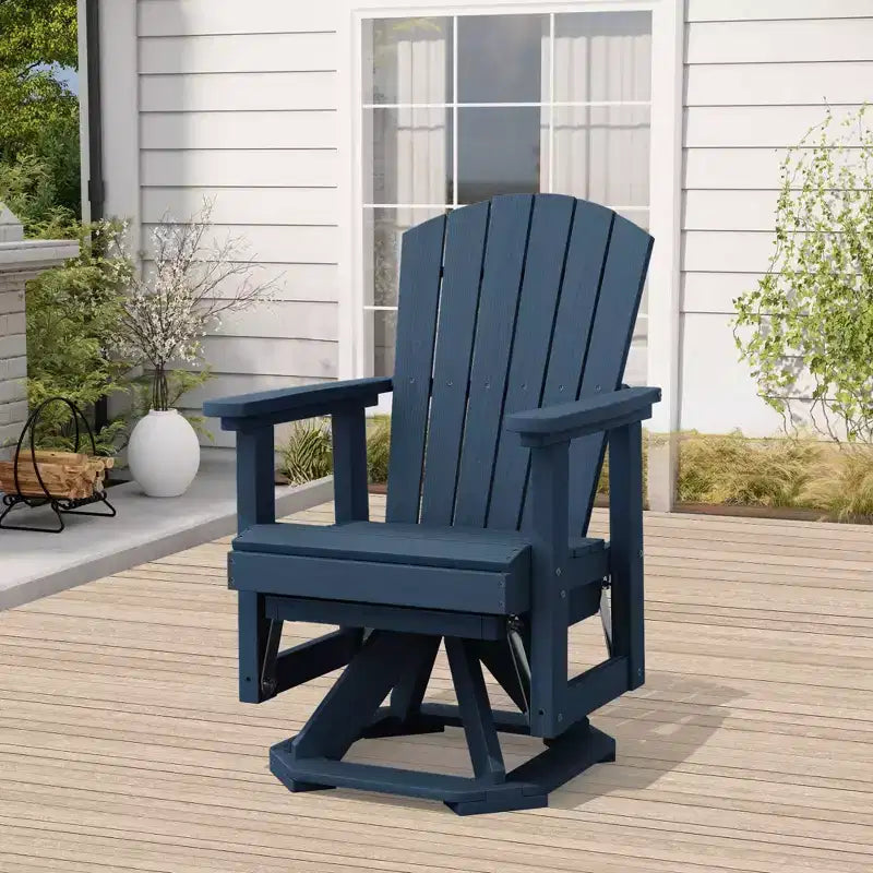 HYLEORY Adirondack Swivel Rocking Glider Chair, HDPE Resin Rocking Glider Chair