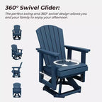 HYLEORY Adirondack Swivel Rocking Glider Chair, HDPE Resin Rocking Glider Chair