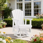 HYLEORY Adirondack Swivel Rocking Glider Chair, HDPE Resin Rocking Glider Chair
