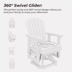 HYLEORY Adirondack Swivel Rocking Glider Chair, HDPE Resin Rocking Glider Chair