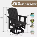 HYLEORY Adirondack Swivel Rocking Glider Chair, HDPE Resin Rocking Glider Chair