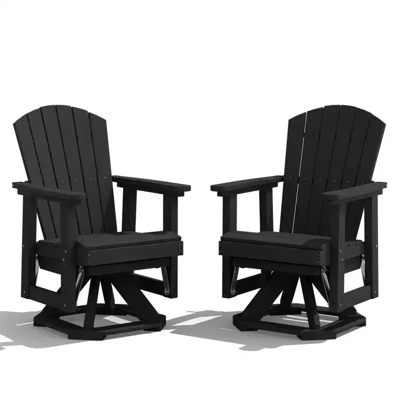 HYLEORY Adirondack Swivel Rocking Glider Chair, HDPE Resin Rocking Glider Chair