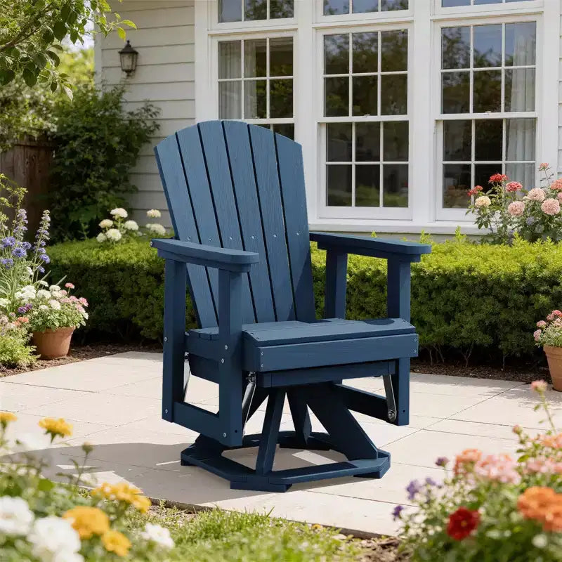 Sedia a dondolo girevole HYLEORY Adirondack, sedia a dondolo in resina HDPE