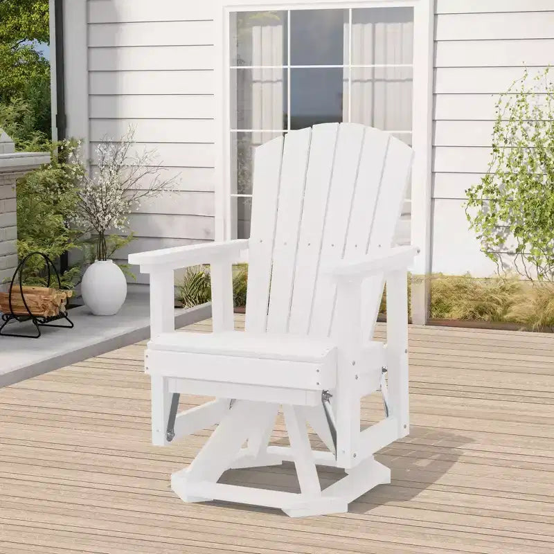 Sedia a dondolo girevole HYLEORY Adirondack, sedia a dondolo in resina HDPE