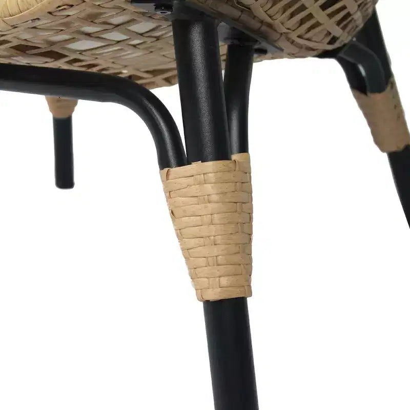 Whisen 37.4 in. W 1-Person PE Wicker Patio Egg Chair Patio Swings Chair with Cushion