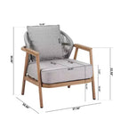 Christopher Knight Home Ove Outdoor Rope Weave Metal Club Chair with Cushion