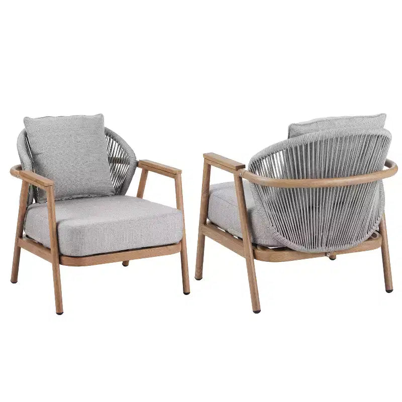 Christopher Knight Home Ove Outdoor Rope Weave Metal Club Chair with Cushion