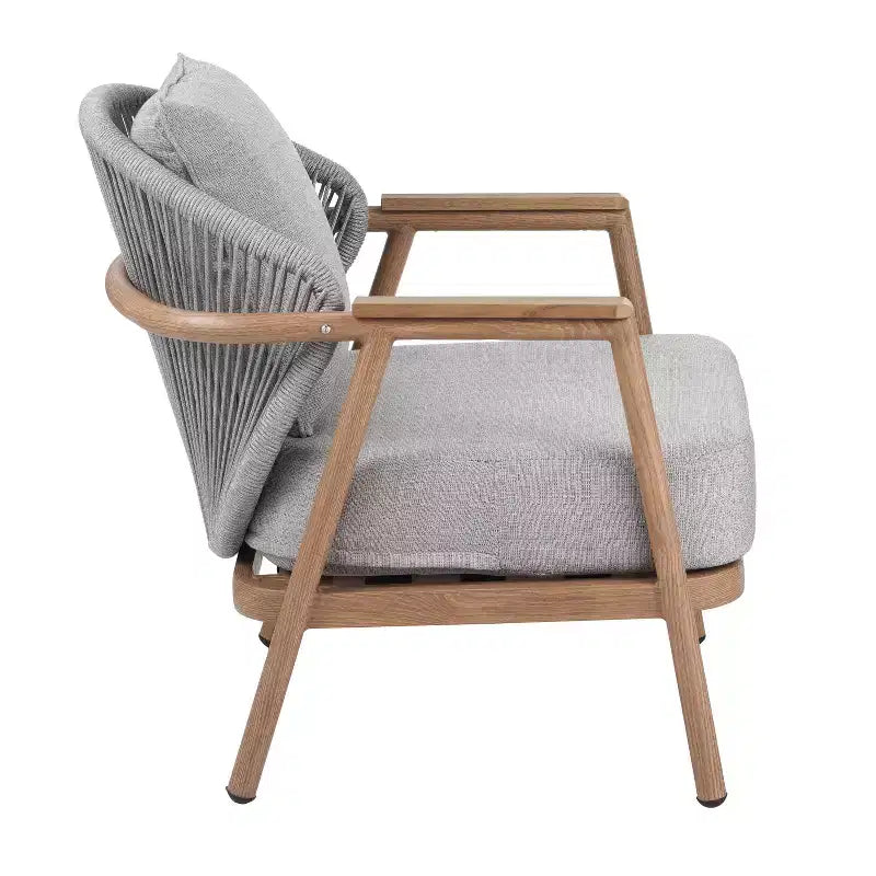Christopher Knight Home Ove Outdoor Rope Weave Metal Club Chair with Cushion