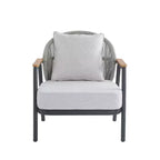 Christopher Knight Home Ove Outdoor Rope Weave Metal Club Chair with Cushion
