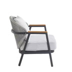 Christopher Knight Home Ove Outdoor Rope Weave Metal Club Chair with Cushion